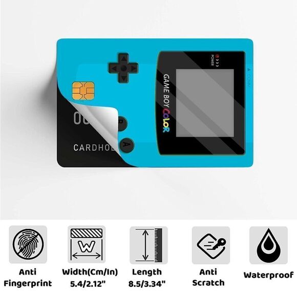 NWT New Four (4) Piece Game Boy Color Vinyl Card Skin Sticker Waterproof Protect - Picture 2 of 10